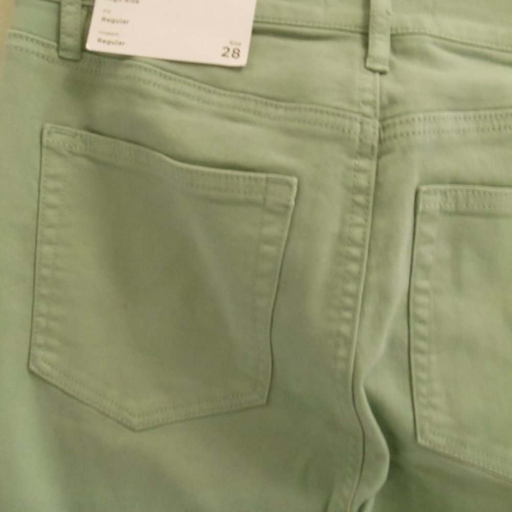 Loft The Skinny High Rise Regular size 28 green pants new with tags